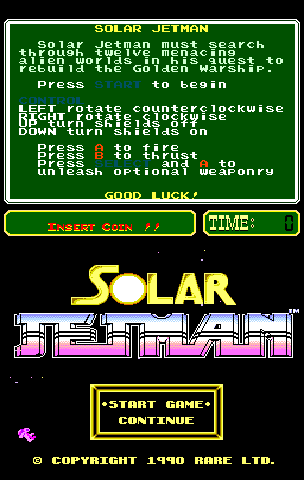 Solar Jetman (PlayChoice-10) Title Screen